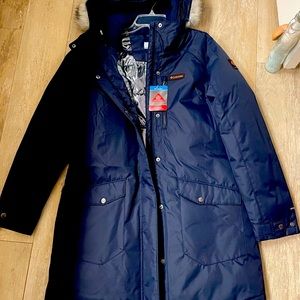 New (w/tags) navy Columbia Omni-heat coat.